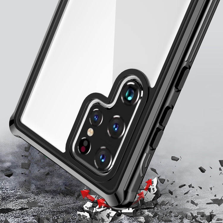 For Samsung Galaxy S22 Ultra 5G RedPepper Transparent Dot Shockproof Waterproof PC + TPU Phone Case(Black) - Galaxy S22 Ultra 5G Cases by RedPepper | Online Shopping South Africa | PMC TechLife | Buy Now Pay Later Mobicred