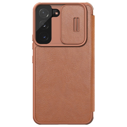 For Samsung Galaxy S22 5G NILLKIN QIN Series Pro Sliding Camera Cover Design Leather Phone Case(Brown) - Galaxy S22 5G Cases by NILLKIN | Online Shopping South Africa | PMC Jewellery