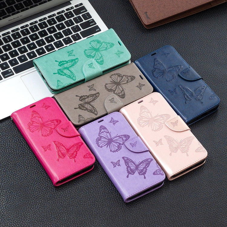 For Samsung Galaxy A73 5G Two Butterflies Embossing Leather Phone Case(Green) - Galaxy Phone Cases by PMC TechLife | Online Shopping South Africa | PMC TechLife | Buy Now Pay Later Mobicred
