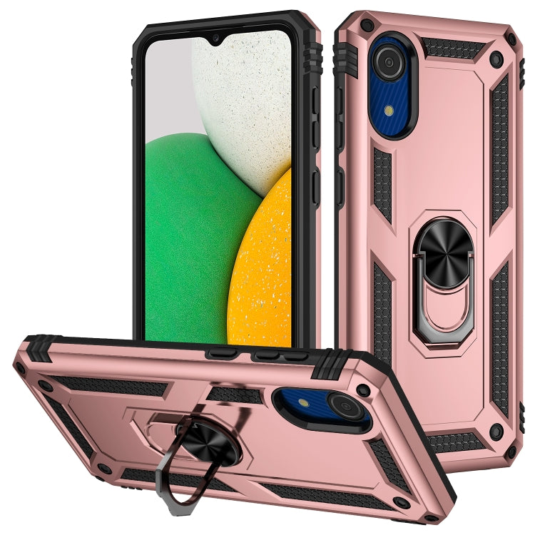 For Samsung Galaxy A03 Core 164mm Shockproof TPU + PC Phone Case with Holder(Rose Gold) - free shipping - PMC TechLife - Order now!