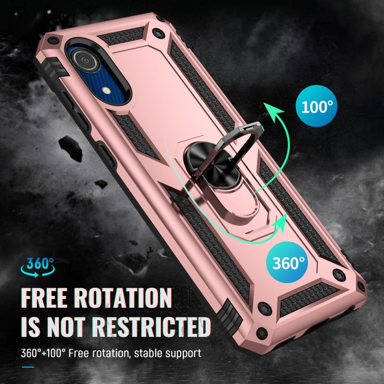 For Samsung Galaxy A03 Core 164mm Shockproof TPU + PC Phone Case with Holder(Rose Gold) - free shipping - PMC TechLife - Order now!