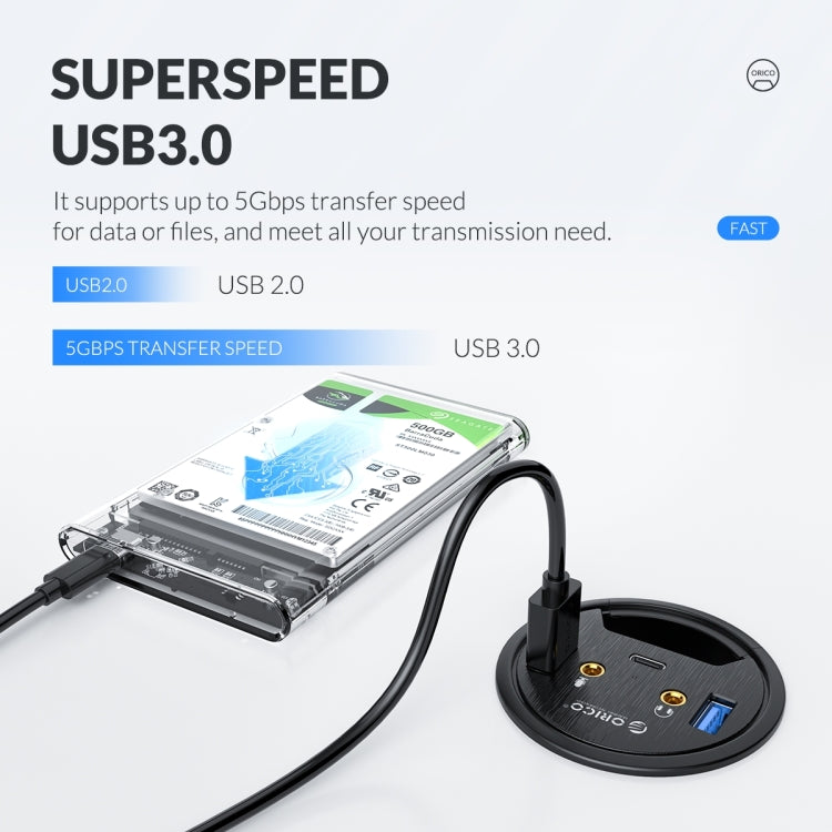 ORICO DESK-4U-BK 4 USB3.0 Port Multifunction Desktop Hub(Black) - USB HUB by ORICO | Online Shopping South Africa | PMC TechLife | Buy Now Pay Later Mobicred