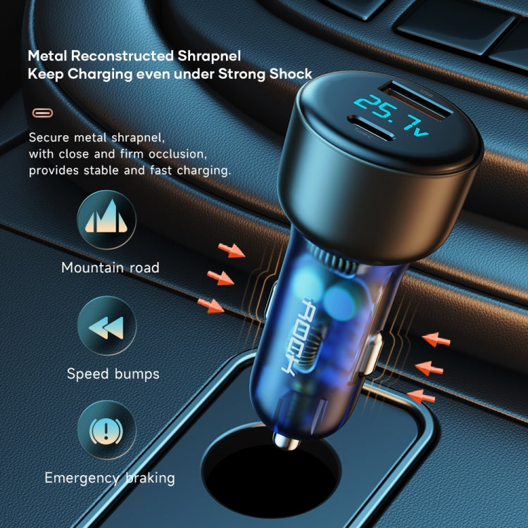 ROCK H16 PD 72W Type-C / USB-C + USB Dual Ports Car Charger - free shipping - PMC TechLife - Order now!