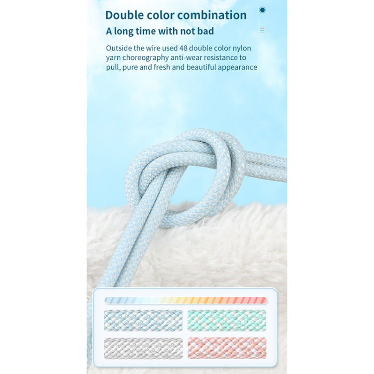 27W PD USB-C / Type-C to 8 Pin Fast Charging Braided Data Cable, Cable Length: 1m(Pink) - 2 in 1 Cable by PMC TechLife | Online Shopping South Africa | PMC TechLife