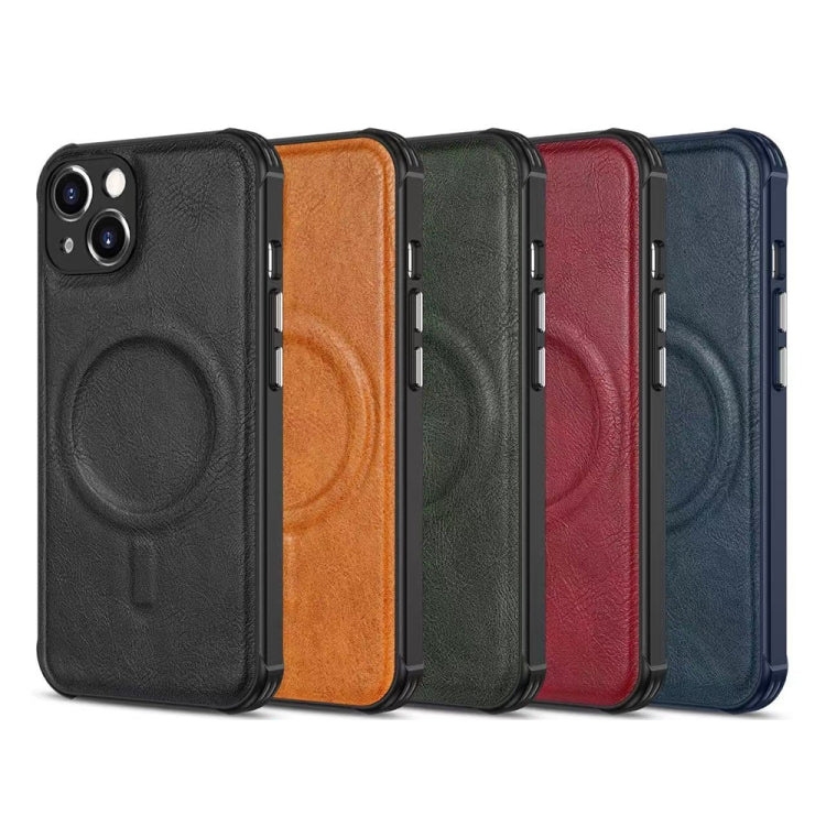 For iPhone 13 Crazy Horse Cowhide Leather Magnetic Phone Case(Blue) - free shipping - PMC TechLife - Order now!