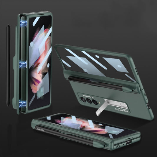 For Samsung Galaxy Z Fold3 5G GKK Integrated Magnetic Full Coverage Phone Flip Case with Pen Slot(Dark Night Green) - Galaxy Phone Cases by GKK | Online Shopping South Africa | PMC Jewellery