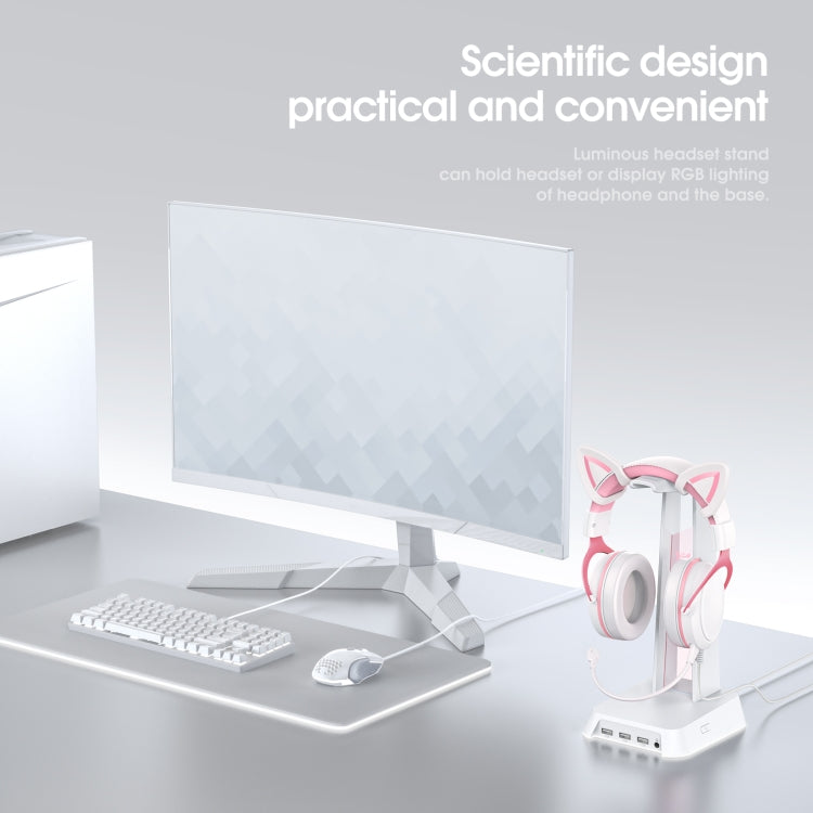 ONIKUMA ST-2 RGB Lighting Headset Holder Stand(White) - Headset Stand by ONIKUMA | Online Shopping South Africa | PMC TechLife | Buy Now Pay Later Mobicred