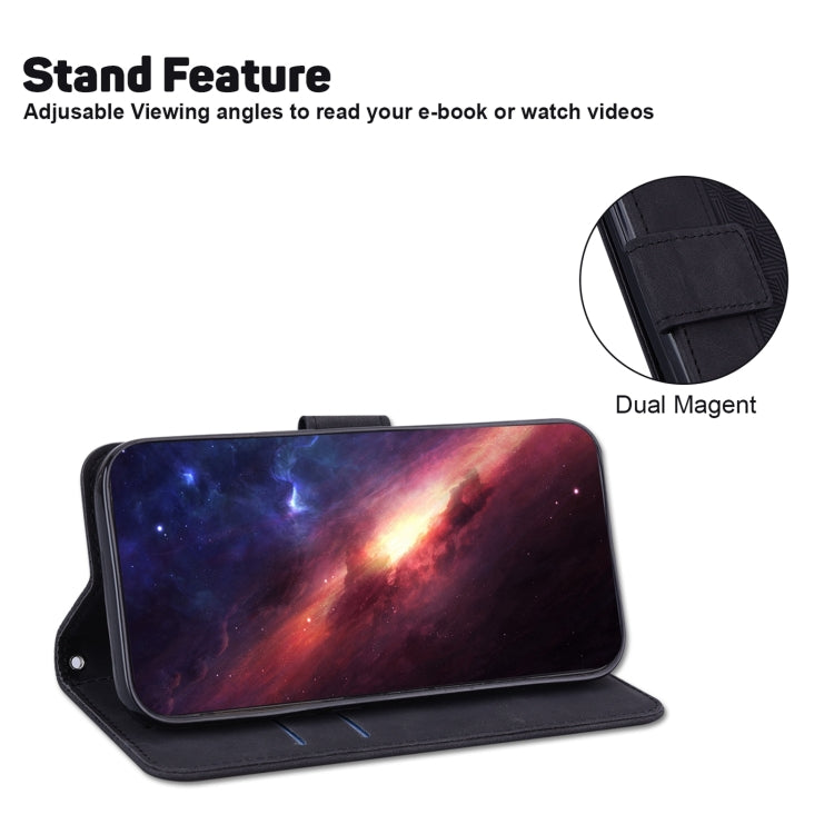 For Tecno Spark 7 Geometric Embossed Leather Phone Case(Black) - Tecno Cases by PMC TechLife | Online Shopping South Africa | PMC TechLife | Buy Now Pay Later Mobicred