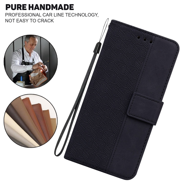 For Tecno Spark 7 Geometric Embossed Leather Phone Case(Black) - Tecno Cases by PMC TechLife | Online Shopping South Africa | PMC TechLife | Buy Now Pay Later Mobicred