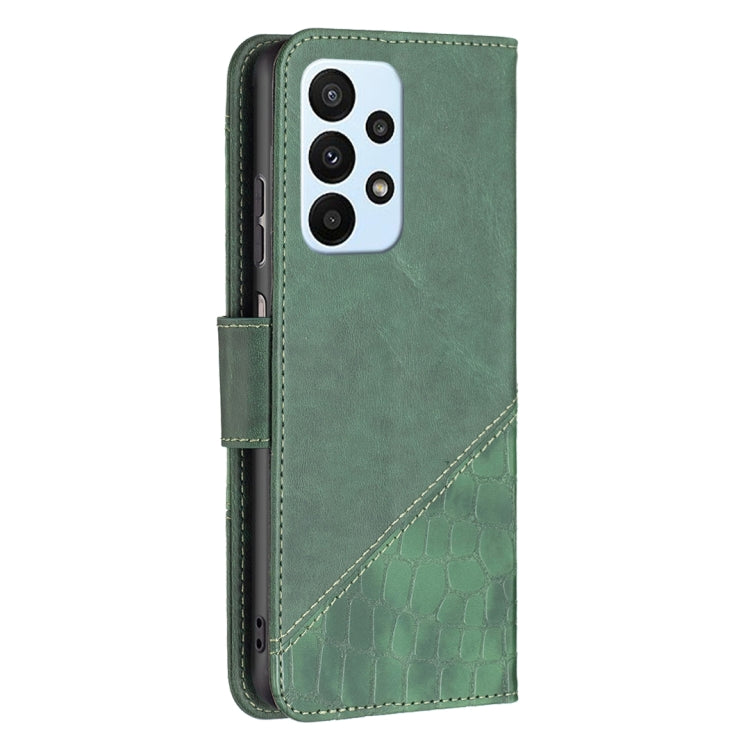 For Samsung Galaxy A23 5G Matching Color Crocodile Texture Leather Phone Case(Green) - free shipping - PMC TechLife - Order now!