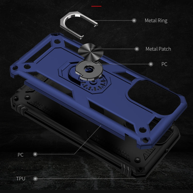 For Samsung Galaxy A23 Shockproof TPU + PC Phone Case with Holder(Blue) - Galaxy Phone Cases by PMC TechLife | Online Shopping South Africa | PMC TechLife | Buy Now Pay Later Mobicred