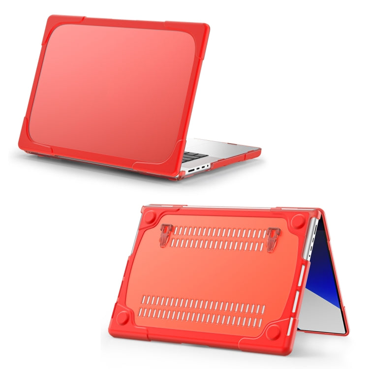 TPU + PC Two-color Anti-fall Laptop Protective Case For MacBook Pro 16.2 inch A2485 2021(Red) - MacBook Pro Cases by PMC TechLife | Online Shopping South Africa | PMC TechLife