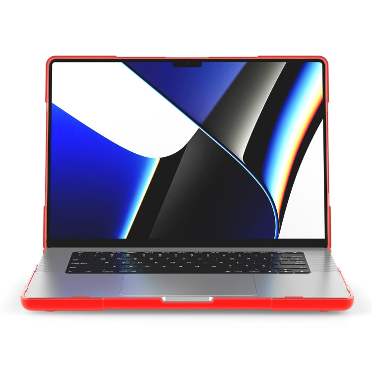 TPU + PC Two-color Anti-fall Laptop Protective Case For MacBook Pro 16.2 inch A2485 2021(Red) - MacBook Pro Cases by PMC TechLife | Online Shopping South Africa | PMC TechLife