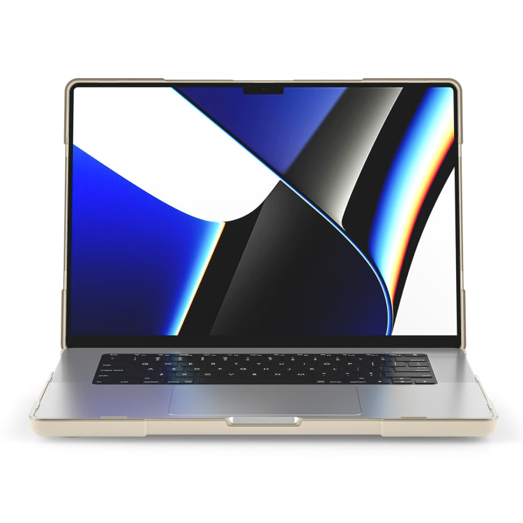 TPU + PC Two-color Anti-fall Laptop Protective Case For MacBook Pro 16.2 inch A2485 2021(Khaki) - MacBook Pro Cases by PMC TechLife | Online Shopping South Africa | PMC TechLife