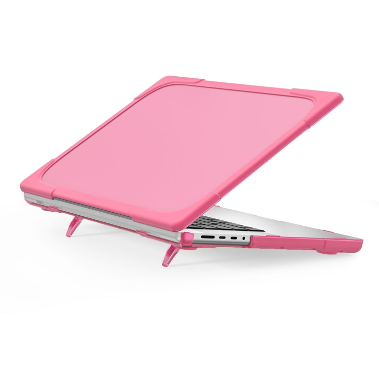 TPU + PC Two-color Anti-fall Laptop Protective Case For MacBook Pro 16.2 inch A2485 2021(Rose Red) - MacBook Pro Cases by PMC TechLife | Online Shopping South Africa | PMC TechLife