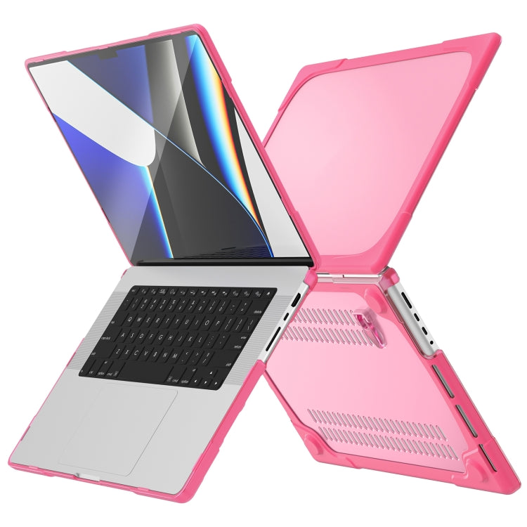 TPU + PC Two-color Anti-fall Laptop Protective Case For MacBook Pro 16.2 inch A2485 2021(Rose Red) - MacBook Pro Cases by PMC TechLife | Online Shopping South Africa | PMC TechLife