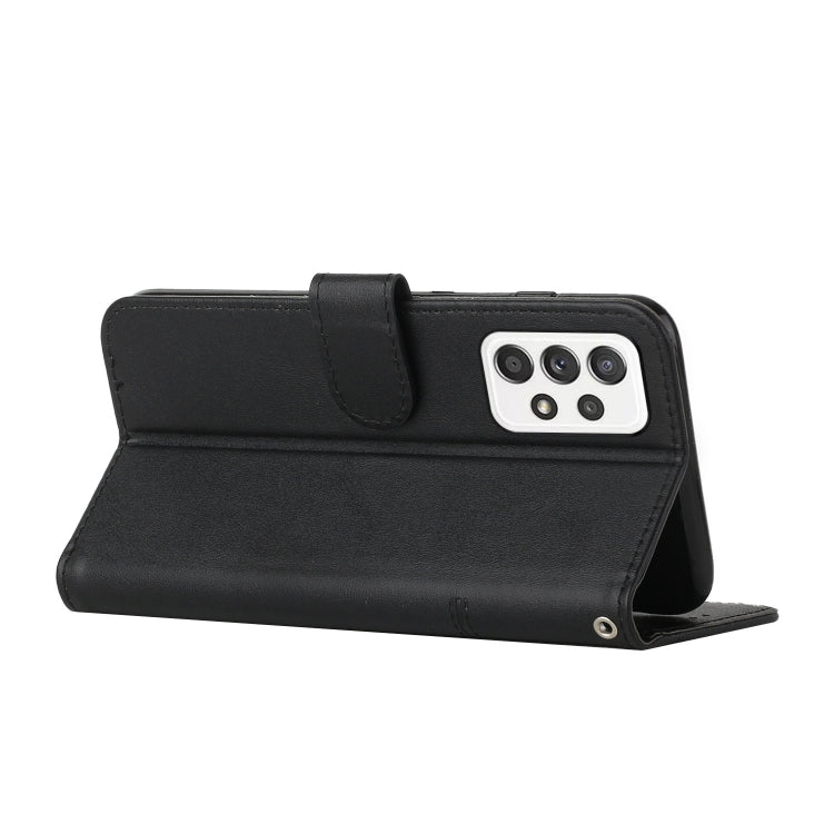 For Samsung Galaxy A23 Stitching Calf Texture Buckle Leather Phone Case(Black) - Galaxy Phone Cases by PMC TechLife | Online Shopping South Africa | PMC TechLife | Buy Now Pay Later Mobicred