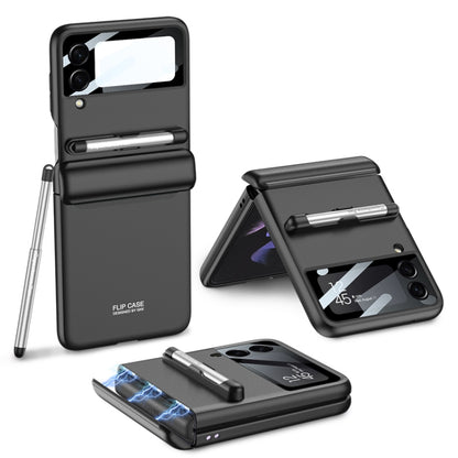 For Samsung Galaxy Z Flip3 5G GKK Magnetic Full Coverage Phone Flip Case with Pen(Black) - Galaxy Phone Cases by GKK | Online Shopping South Africa | PMC Jewellery | Buy Now Pay Later Mobicred