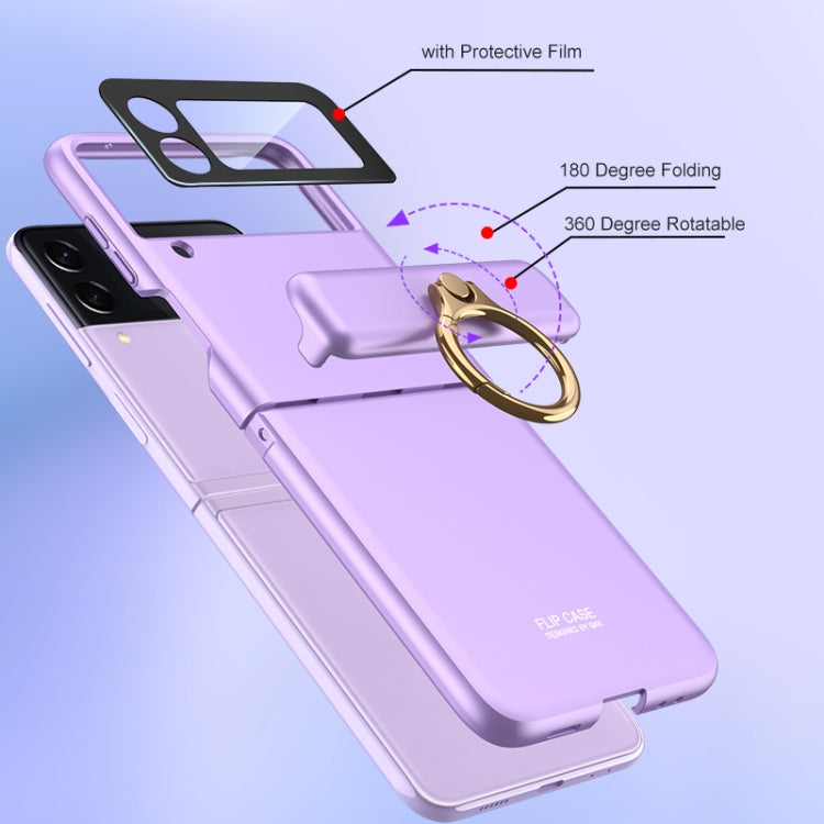 For Samsung Galaxy Z Flip3 5G GKK Magnetic Hinged Flip Case with Ring Holder(Black) - free shipping - PMC TechLife - Order now!
