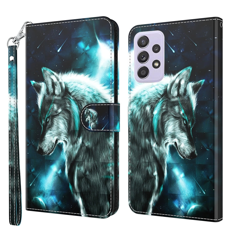For Samsung Galaxy A52 5G / A52s 5G 3D Painting Pattern TPU + PU Leather Phone Case(Wolf) - free shipping - PMC TechLife - Order now!
