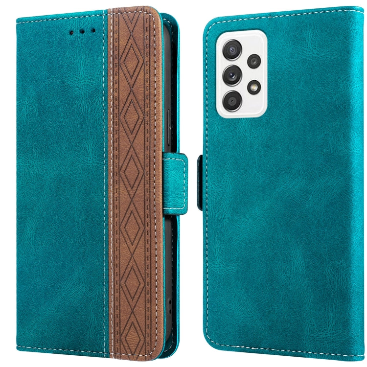 For Samsung Galaxy A33 5G Stitching Side-Magnetic RFID Leather Phone Case(Dark Green) - free shipping - PMC TechLife - Order now!