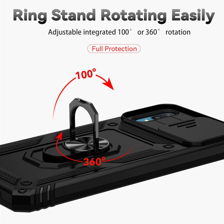For Samsung Galaxy A02 Sliding Camshield Holder Phone Case(Black) - Galaxy Phone Cases by PMC TechLife | Online Shopping South Africa | PMC TechLife