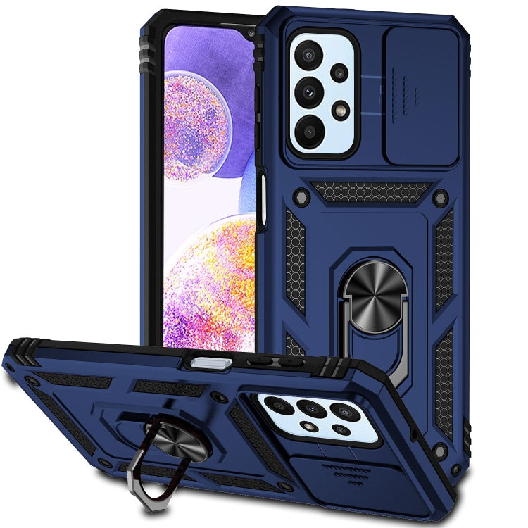 For Samsung Galaxy A23 Sliding Camshield Holder Phone Case(Blue) - Galaxy Phone Cases by PMC TechLife | Online Shopping South Africa | PMC TechLife | Buy Now Pay Later Mobicred