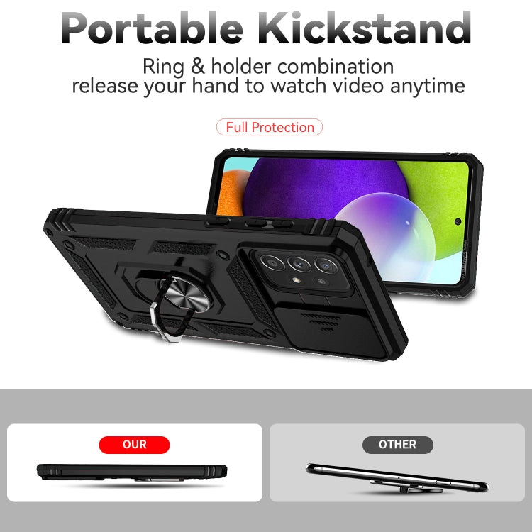 For Samsung Galaxy A73 5G Sliding Camshield Holder Phone Case(Black) - free shipping - PMC TechLife - Order now!