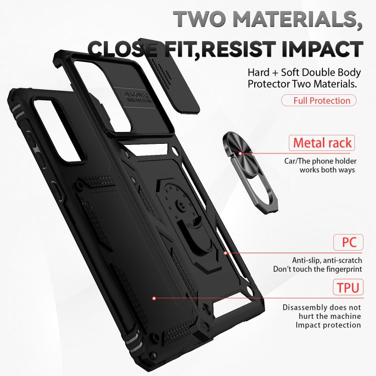 For Samsung Galaxy A73 5G Sliding Camshield Holder Phone Case(Black) - free shipping - PMC TechLife - Order now!