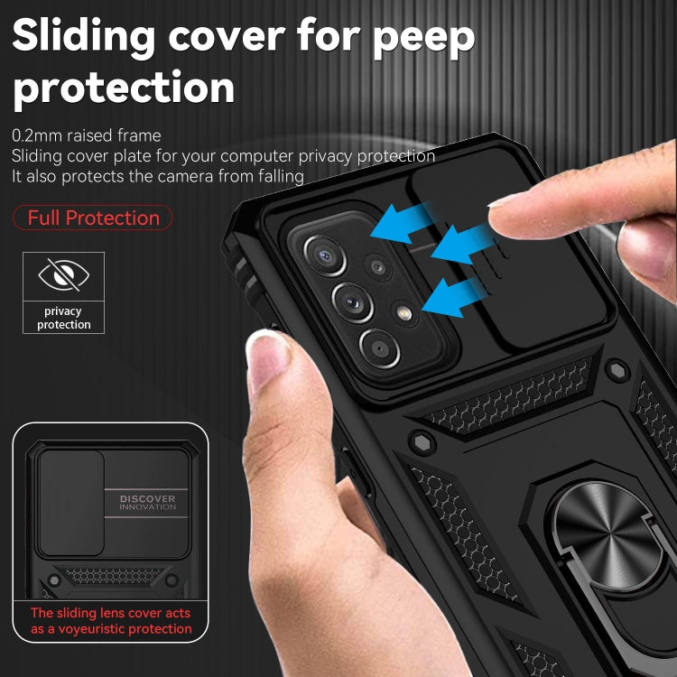 For Samsung Galaxy A73 5G Sliding Camshield Holder Phone Case(Black) - free shipping - PMC TechLife - Order now!