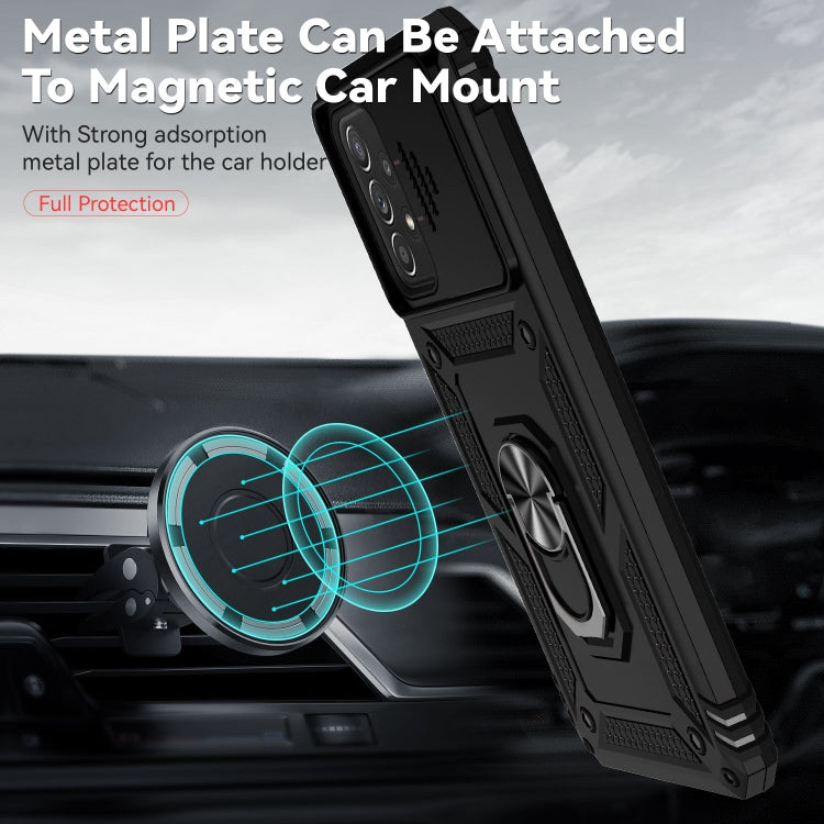 For Samsung Galaxy A73 5G Sliding Camshield Holder Phone Case(Black) - free shipping - PMC TechLife - Order now!