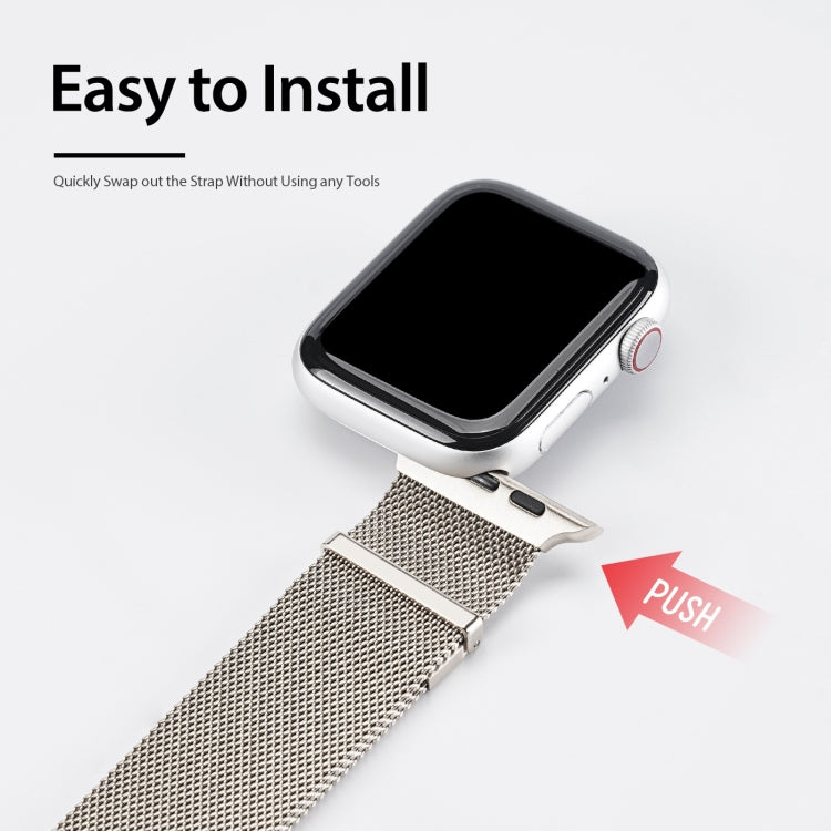 DUX DUCIS Milanese Watchband For Apple Watch Series 7 45mm / 6&SE&5&4 44mm / 3&2&1 42mm(Starlight) - Watch Bands by DUX DUCIS | Online Shopping South Africa | PMC Jewellery