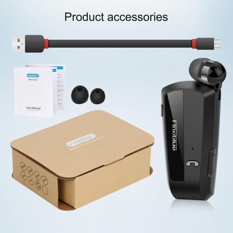 Fineblue F990 CVC6.0 Noise Reduction Lavalier Bluetooth Earphone, Support Vibration Reminder(Black) - Bluetooth Earphone by Fineblue | Online Shopping South Africa | PMC TechLife | Buy Now Pay Later Mobicred