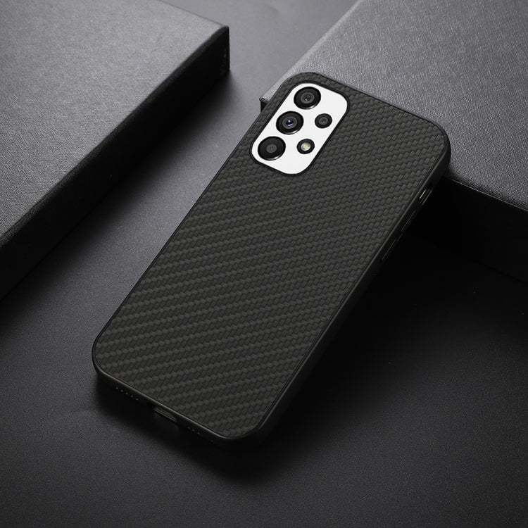 For Samsung Galaxy A73 5G Accurate Hole Carbon Fiber Texture PU Phone Case(Black) - free shipping - PMC TechLife - Order now!