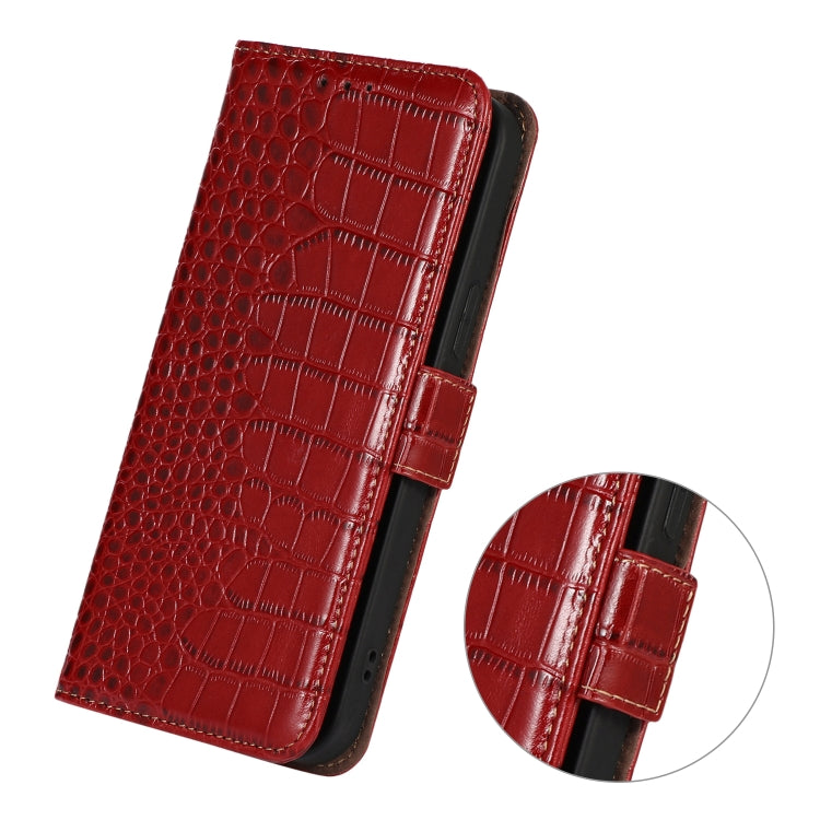 For Xiaomi Poco X4 Pro 5G Crocodile Top Layer Cowhide Leather Phone Case(Red) - Xiaomi Cases by PMC TechLife | Online Shopping South Africa | PMC TechLife