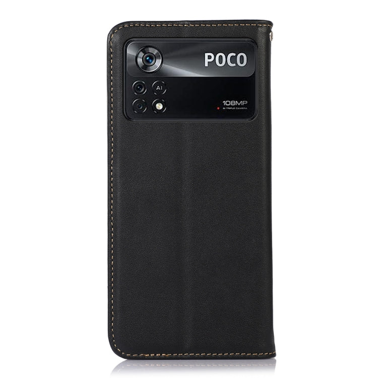 For Xiaomi Poco X4 Pro 5G KHAZNEH Nappa Top Layer Cowhide Leather Phone Case(Black) - Xiaomi Cases by PMC TechLife | Online Shopping South Africa | PMC TechLife