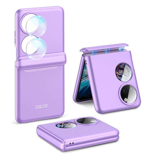 For Huawei P50 Pocket GKK Magnetic Hinge Full Coverage Phone Case(Purple) - Huawei Cases by GKK | Online Shopping South Africa | PMC Jewellery | Buy Now Pay Later Mobicred