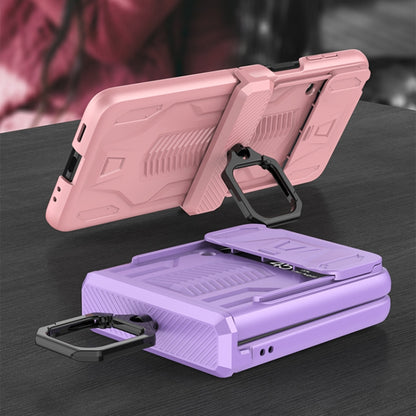 For Samsung Galaxy Z Flip3 5G GKK Sliding Camshield Magnetic Armor Flip Phone Case with Ring Holder(Purple) - Galaxy Phone Cases by GKK | Online Shopping South Africa | PMC Jewellery