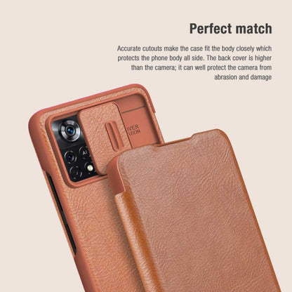 For Xiaomi Poco X4 Pro 5G NILLKIN QIN Series Pro Sliding Camera Cover Leather Phone Case(Red) - Xiaomi Cases by NILLKIN | Online Shopping South Africa | PMC Jewellery