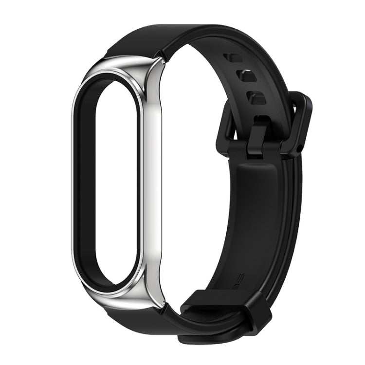 For Xiaomi Mi Band 3/4/5/6 Mijobs CS Silicone Waterproof Watch Band(Black+Silver) - free shipping - PMC TechLife - Order now!