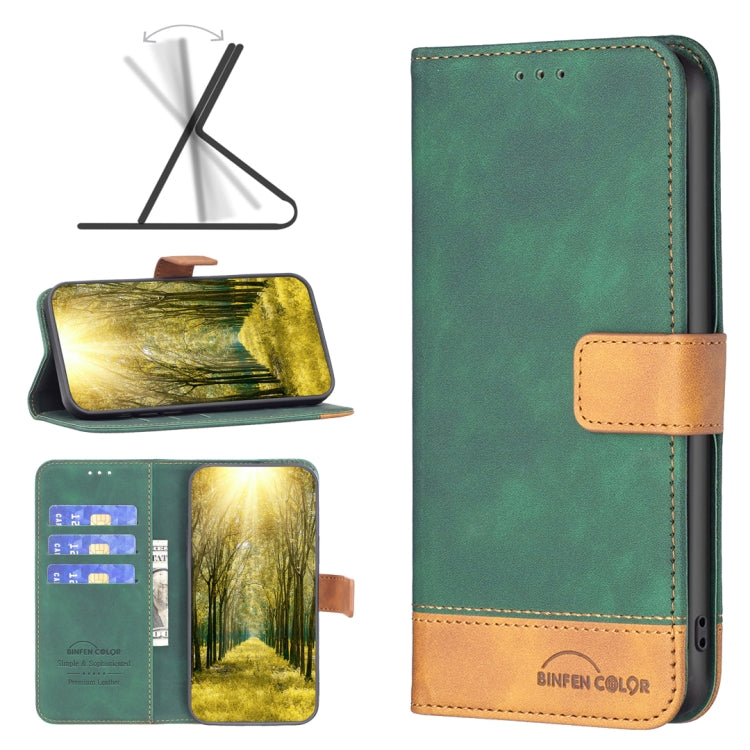 For Samsung Galaxy A12 BF11 Color Matching Skin Feel Leather Phone Case(Green) - free shipping - PMC TechLife - Order now!