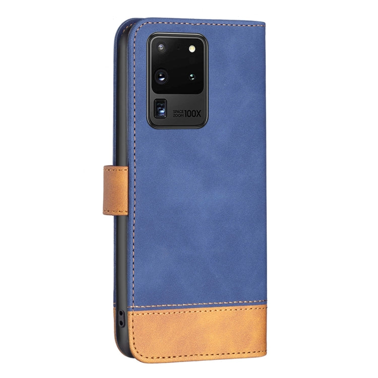 For Samsung Galaxy S20 Ultra BF11 Color Matching Skin Feel Leather Phone Case(Blue) - free shipping - PMC TechLife - Order now!