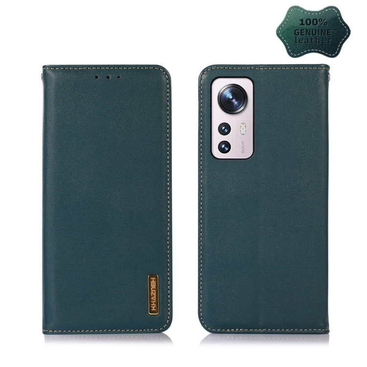 For Xiaomi 12 Lite KHAZNEH Nappa Top Layer Cowhide Leather Phone Case(Green) - Xiaomi Cases by PMC TechLife | Online Shopping South Africa | PMC TechLife