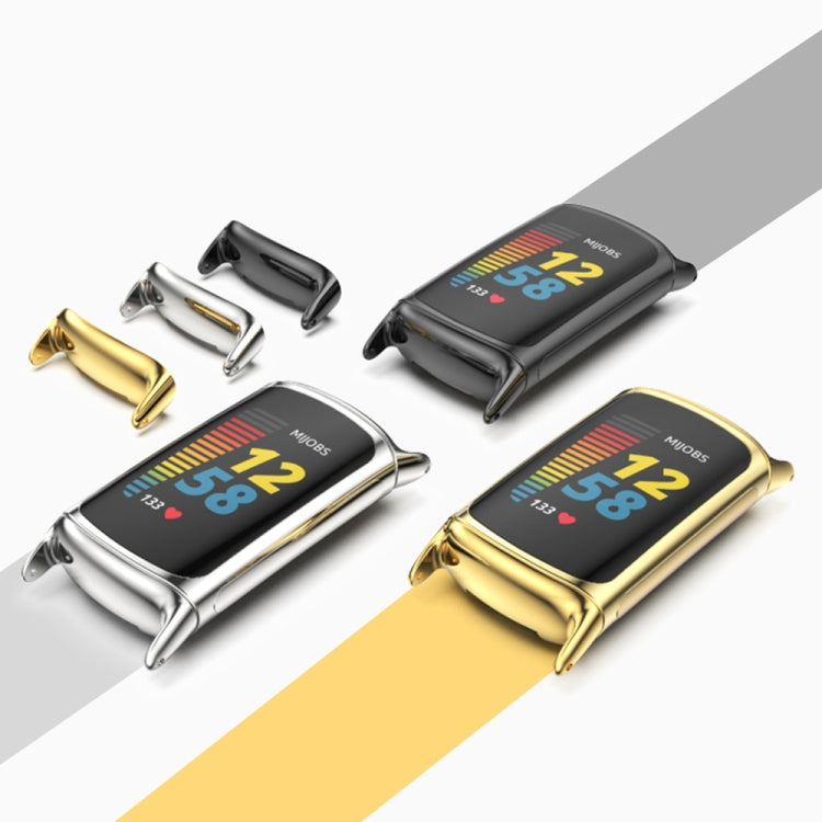 For Fitbit Charge 5 / Charge 6 Mijobs Bamboo Stainless Steel Metal Watch Band(Silver) - free shipping - PMC TechLife - Order now!