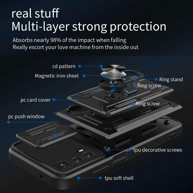 For Motorola Edge 20 Pro Sliding Camshield TPU+PC Phone Case with Card Slot(Black) - free shipping - PMC TechLife - Order now!