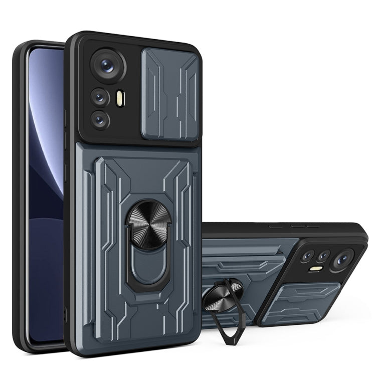 For Xiaomi 12 Pro Sliding Camshield TPU+PC Phone Case with Card Slot(Grey) - free shipping - PMC TechLife - Order now!