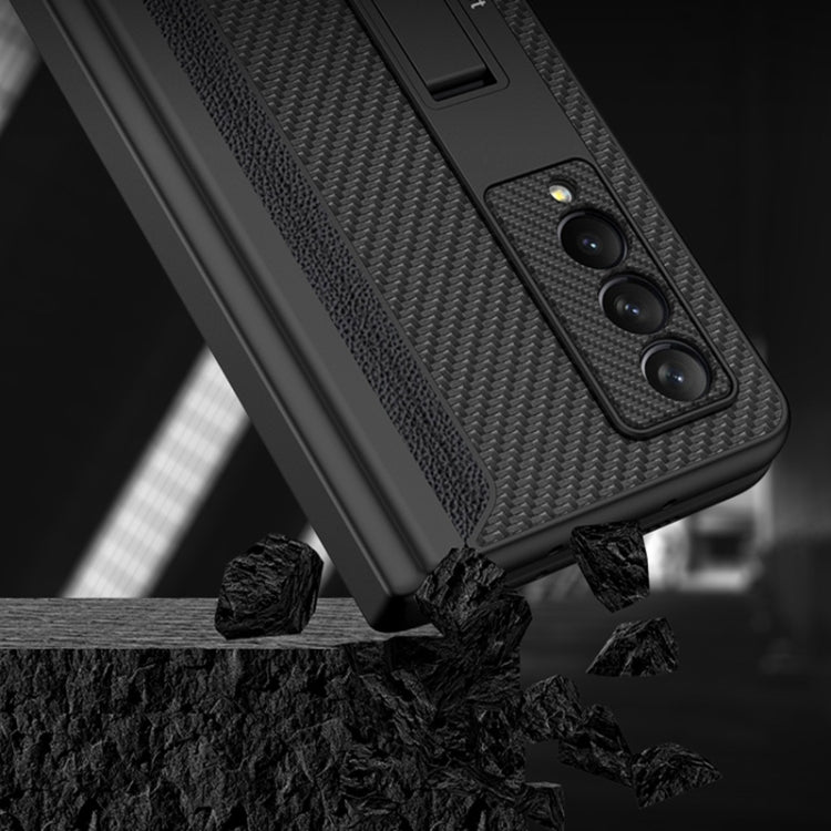 For Samsung Galaxy Z Fold3 5G GKK Magnetic Hinge Plain Leather Phone Flip Case with Pen Box(Cross Texture) - free shipping - PMC TechLife - Order now!
