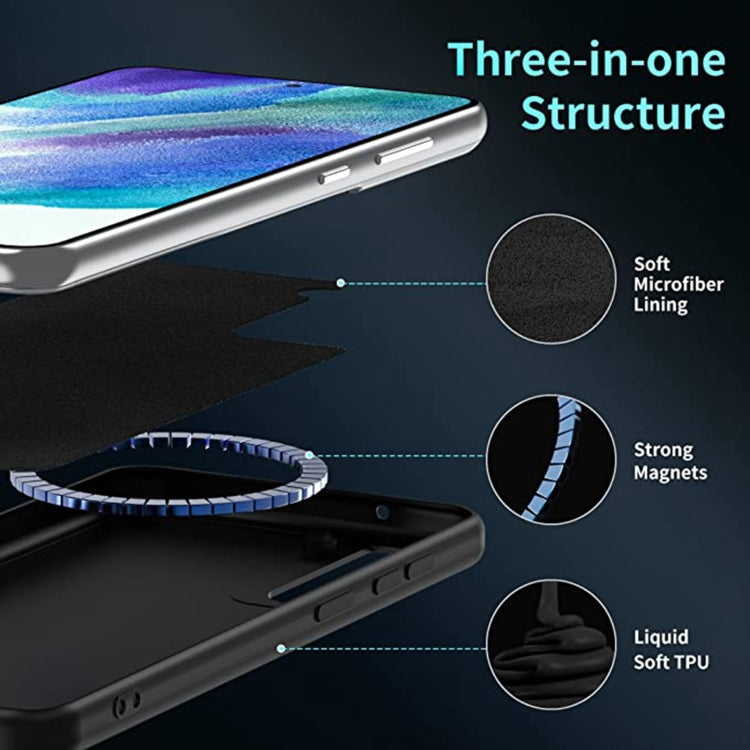 For Samsung Galaxy S21+ 5G MagSafe Magnetic Liquid Silicone Phone Case(Black) - Galaxy S22+ 5G Cases by PMC TechLife | Online Shopping South Africa | PMC TechLife | Buy Now Pay Later Mobicred