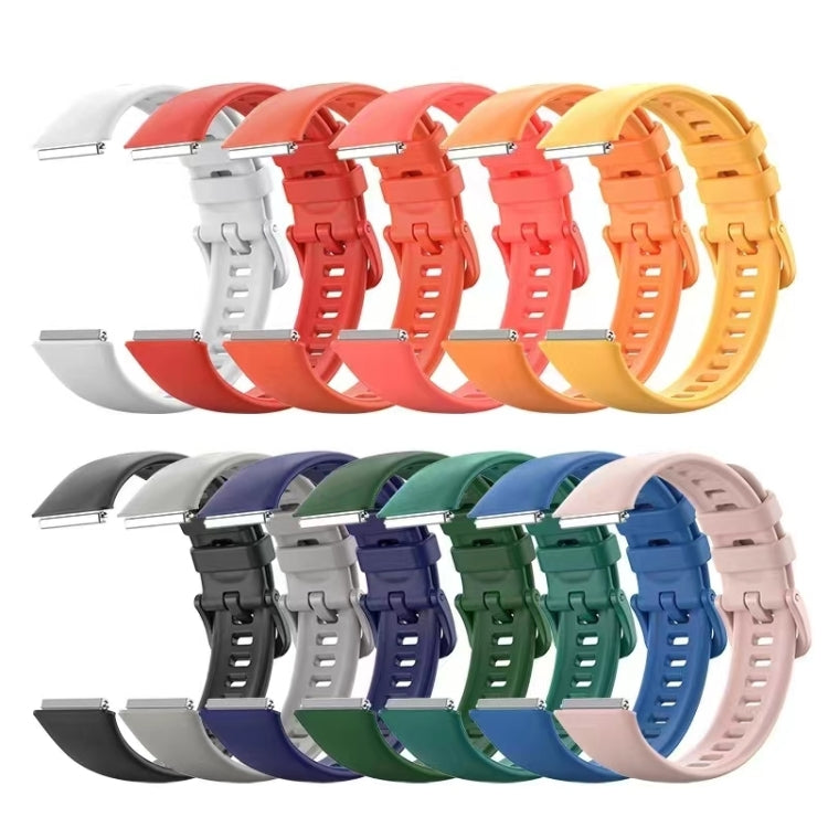 For Huawei Band 7 / Honor Band 7 Pure Color Silicone Watch Band(Grey) - Watch Bands by PMC TechLife | Online Shopping South Africa | PMC TechLife | Buy Now Pay Later Mobicred