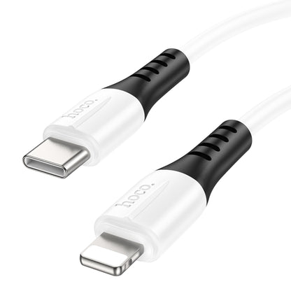 hoco 20W X82 3A PD USB-C / Type-C to 8 Pin Silicone Charging Data Cable,Length: 1m(White) - 2 in 1 Cable by hoco | Online Shopping South Africa | PMC Jewellery